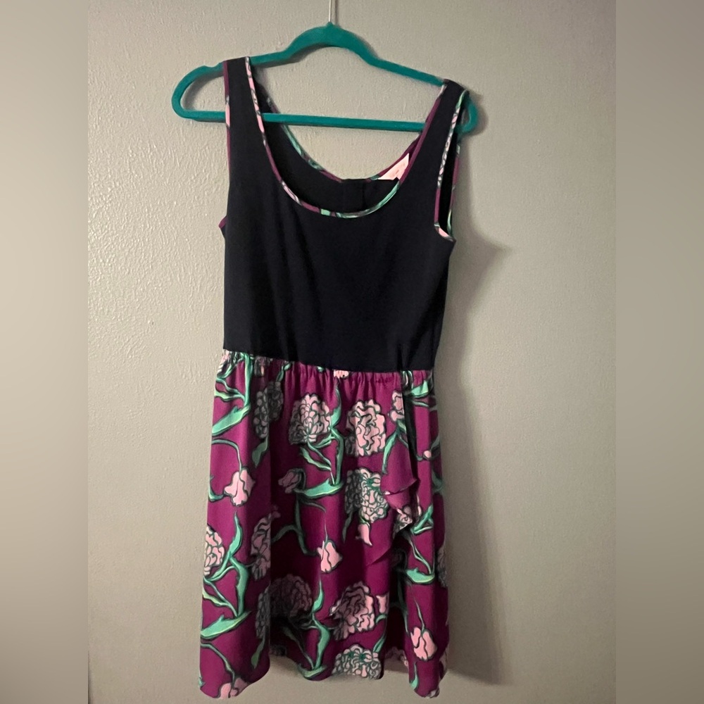 Lilly Pulitzer Blue and Pink Floral Mini Dress
